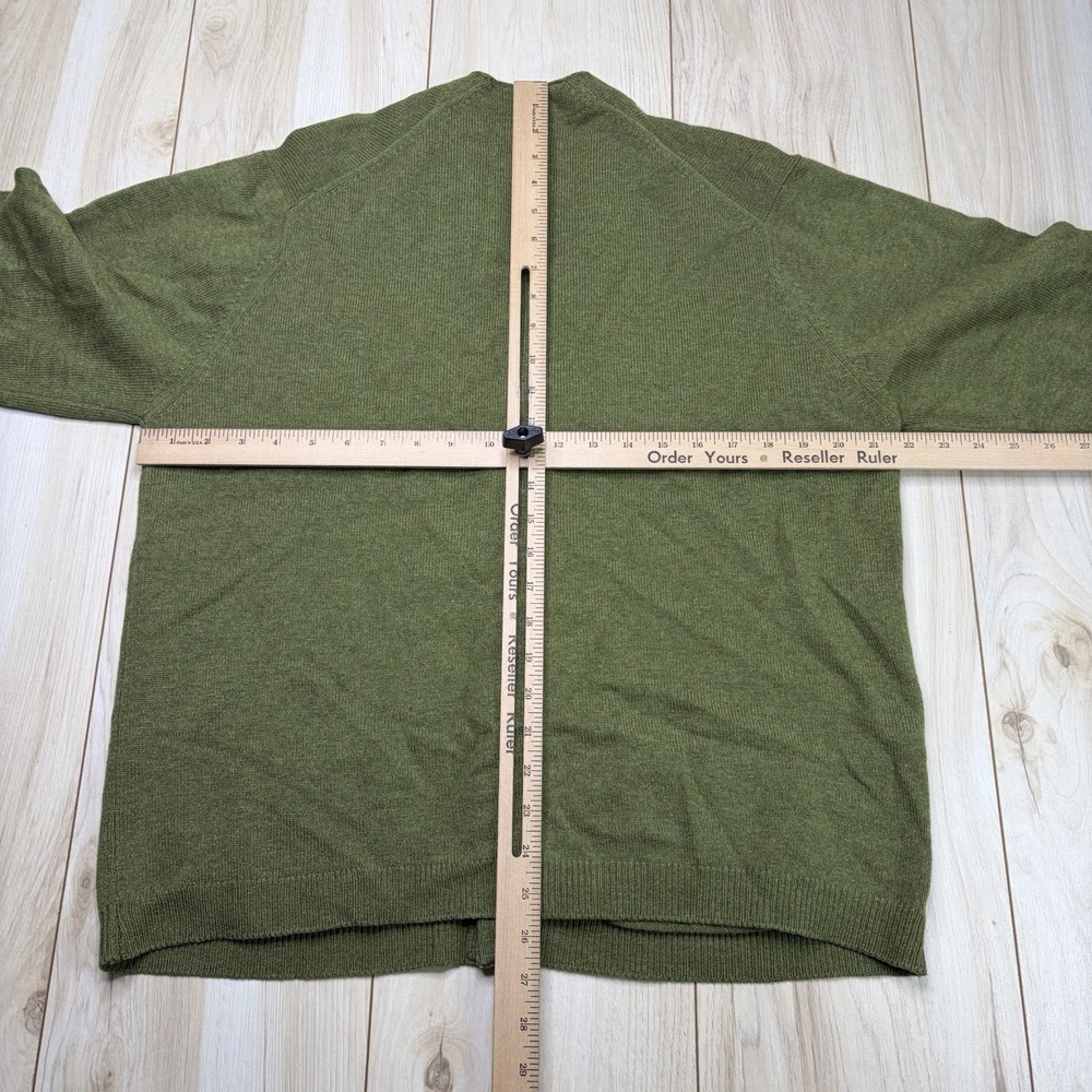 Alan Paine Pure Lambswool Knit Cardigan Mens Size 44 Green Vintage England Made - Picture 4 of 6